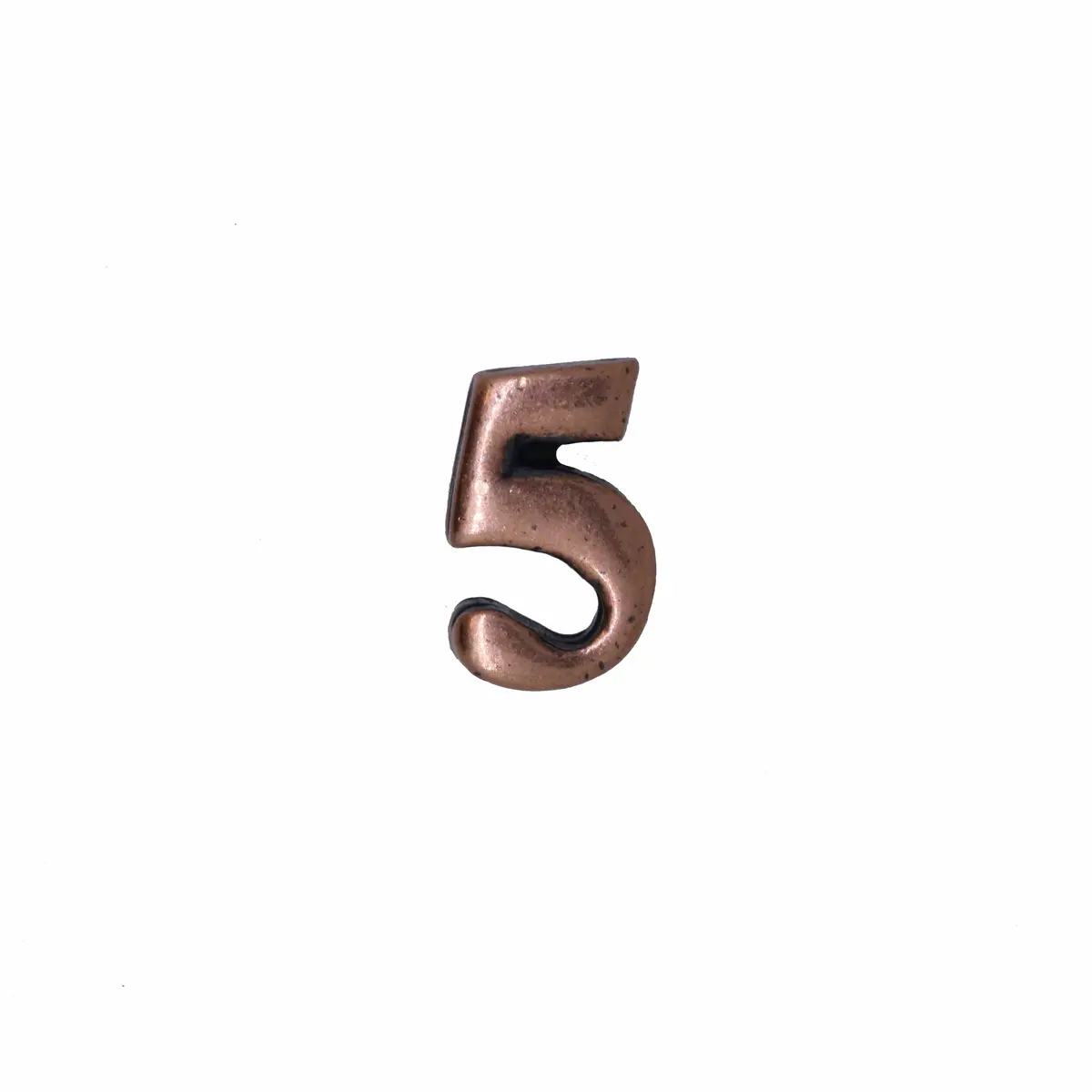 Number 5 Copper Lapel Pin 1