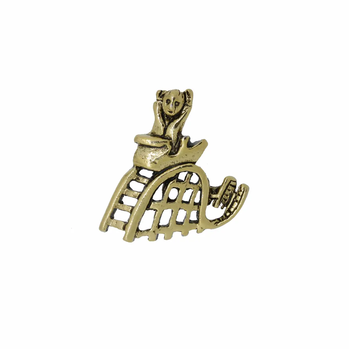 Roller Coaster Gold Lapel Pin 1