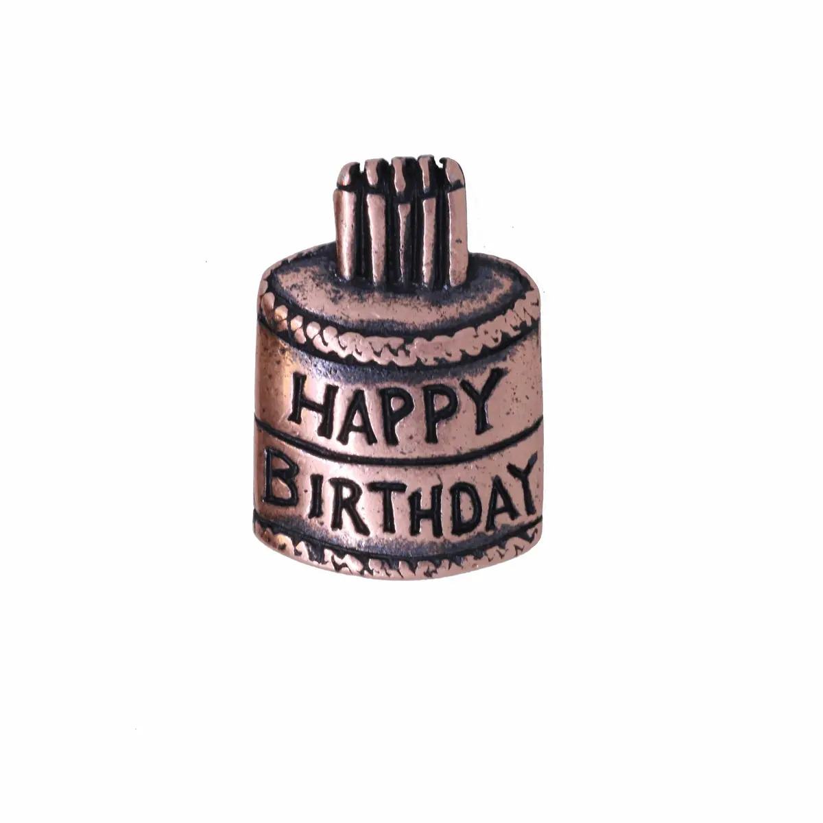 Birthday Cake Copper Lapel Pin 1