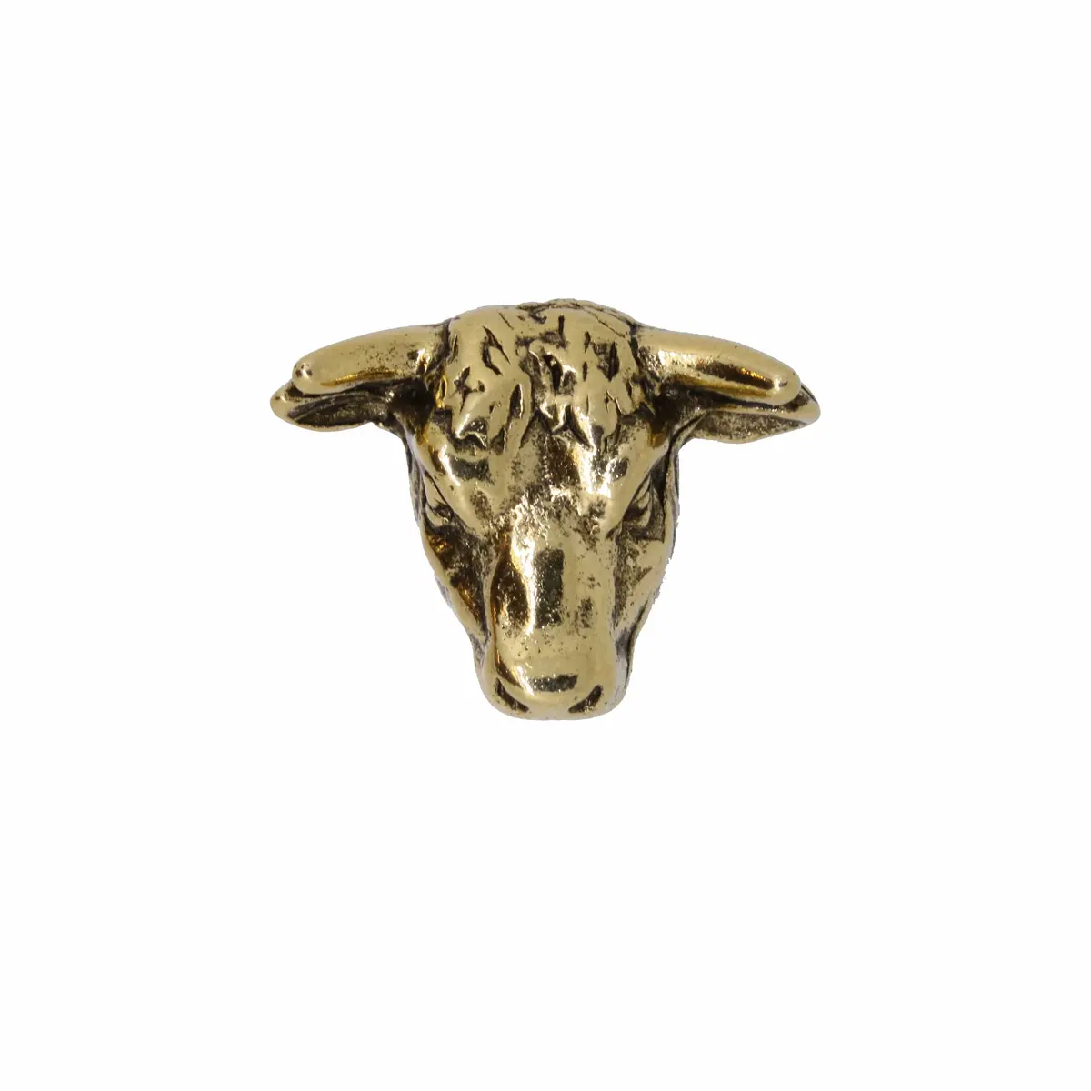 Bull Head Gold Lapel Pin 1