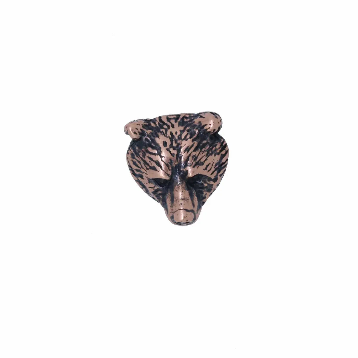 Bear Head Copper Lapel Pin 1