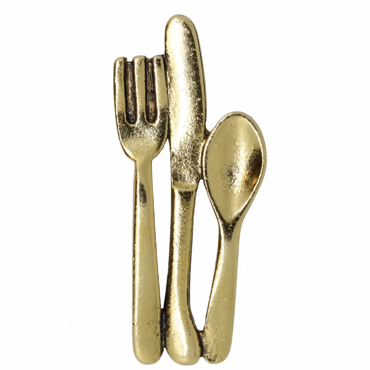 Fork Knife And Spoon Gold Lapel Pin 1