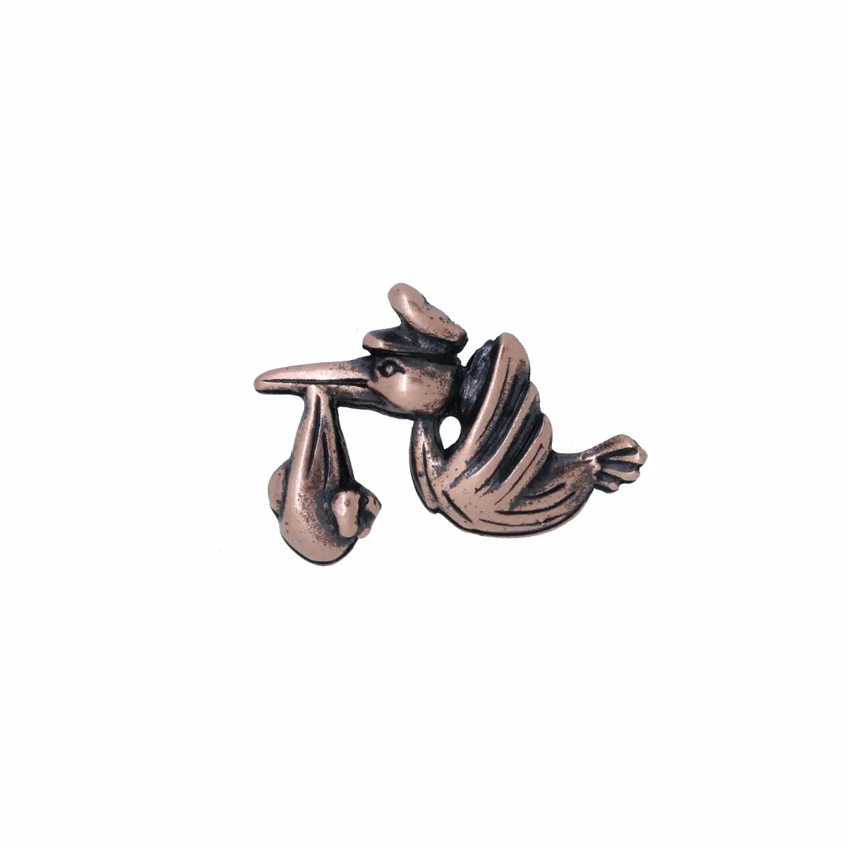 Stork Copper Lapel Pin 1