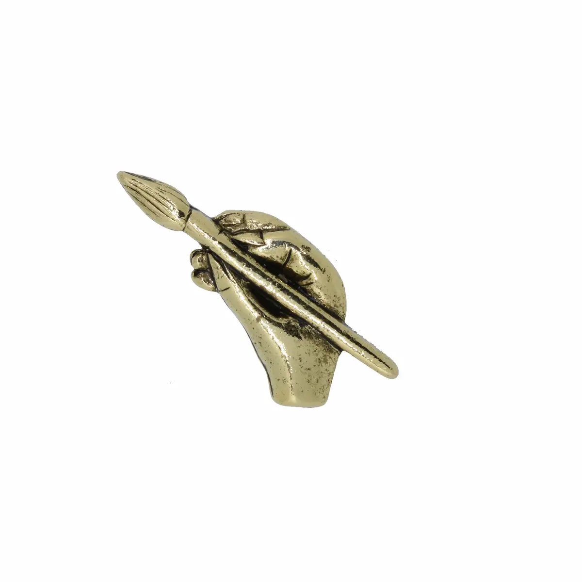 Artist's Hand With Brush Gold Lapel Pin 1