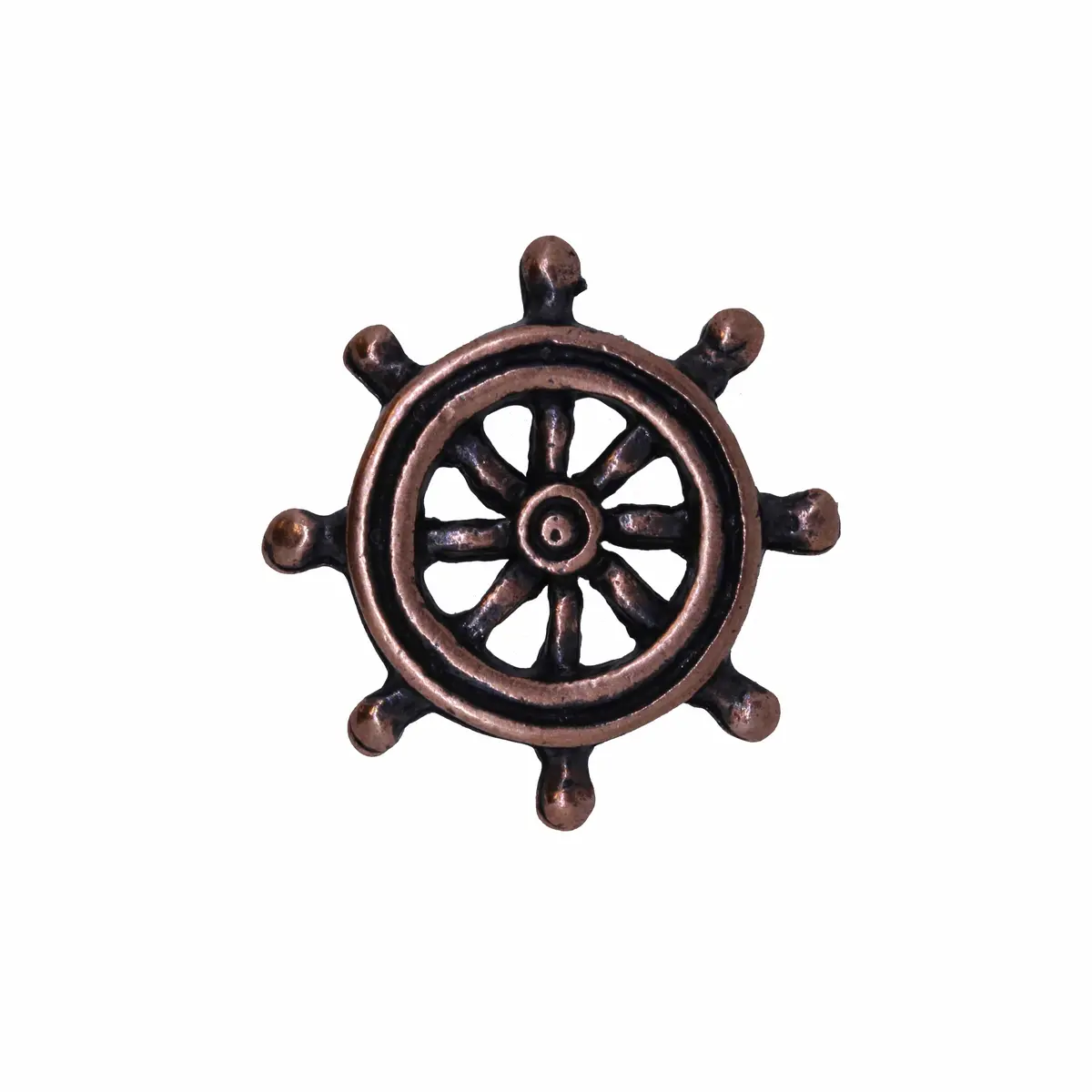 Ship's Wheel Copper Lapel Pin 1