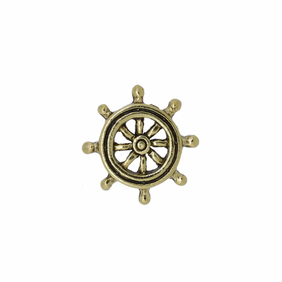 Ship's Wheel Gold Lapel Pin 1