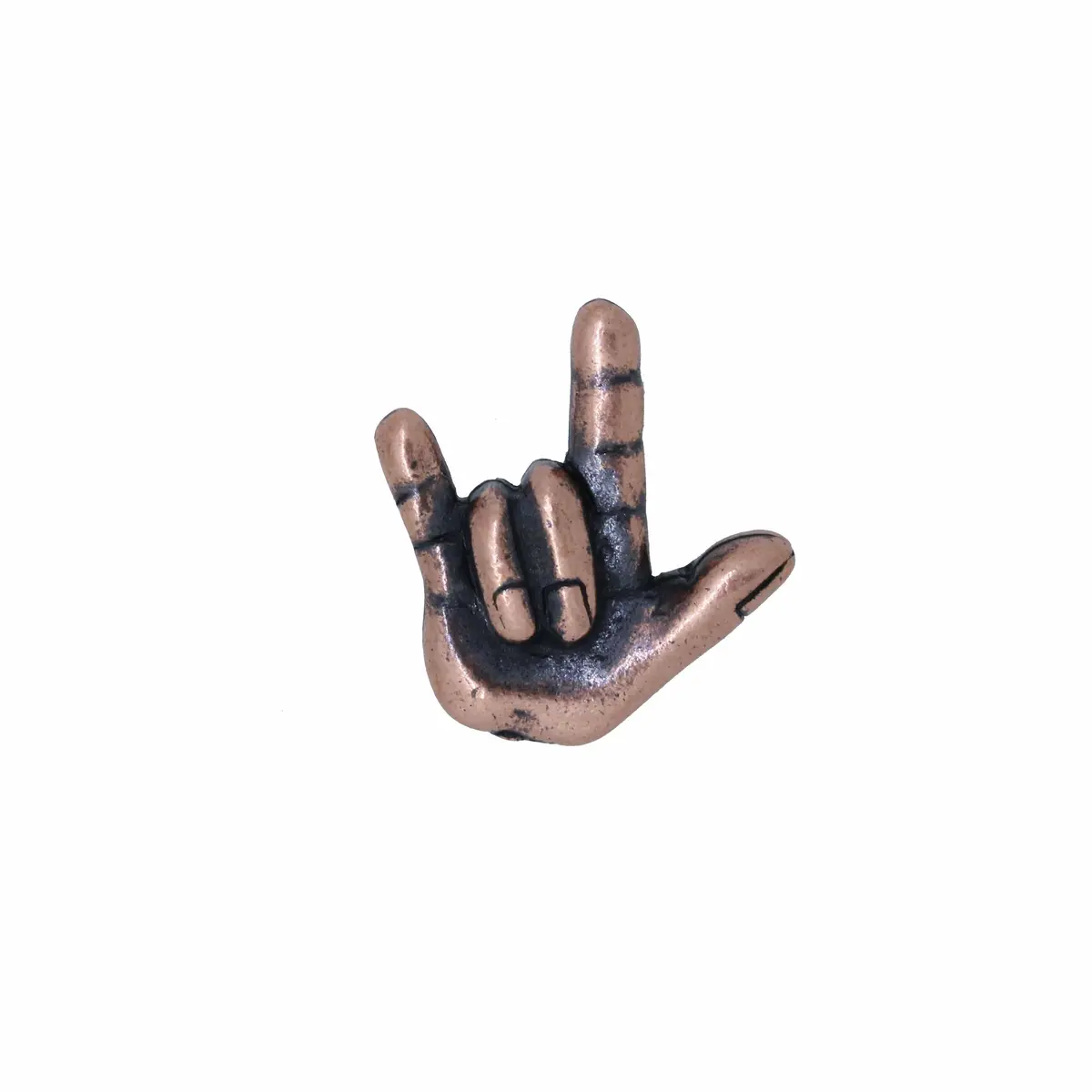 'I Love You' Copper Lapel Pin 1
