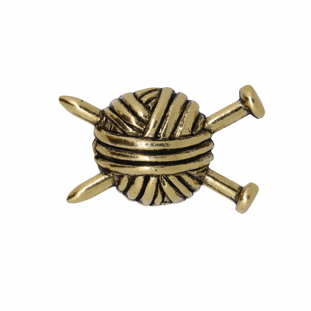 Knitting Needles Gold Lapel Pin 1