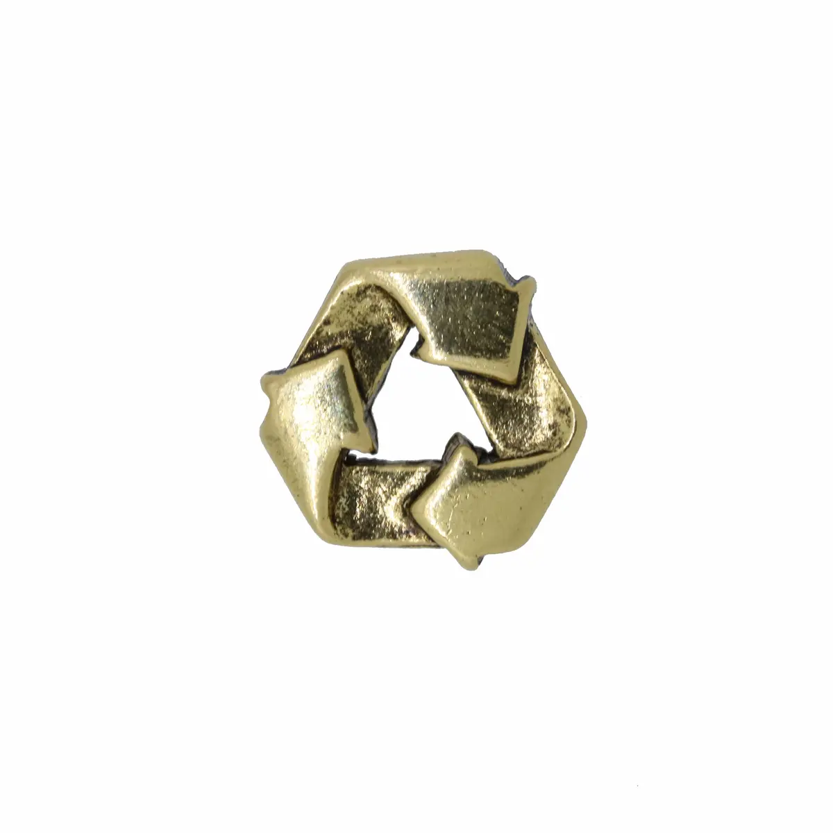 Recycle Symbol Gold Lapel Pin 1