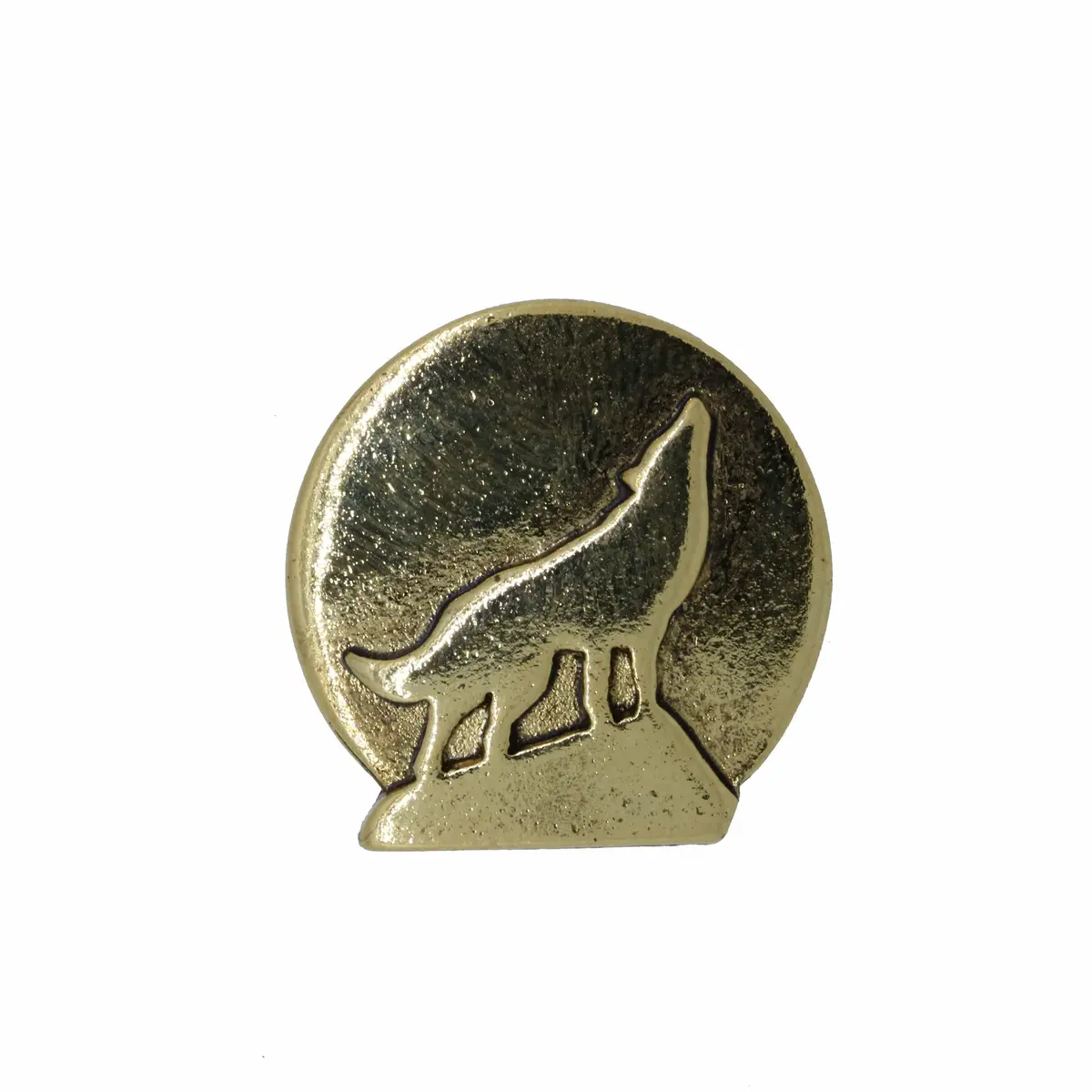 Howling Wolf Gold Lapel Pin 1