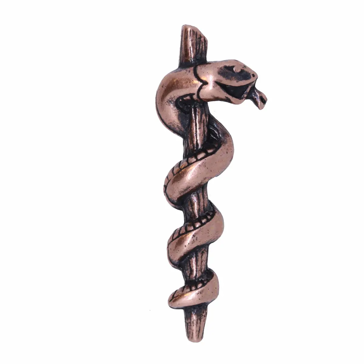 Rod Of Asclepius Copper Lapel Pin 1