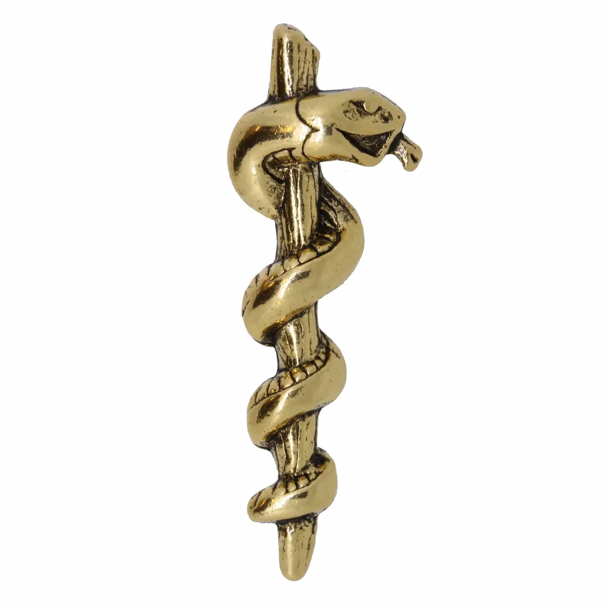 Rod Of Asclepius Gold Lapel Pin 1