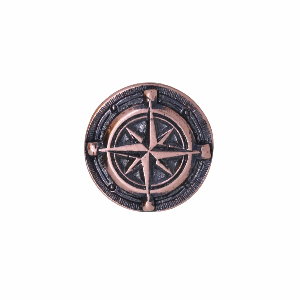 Compass Rose Copper Lapel Pin 1