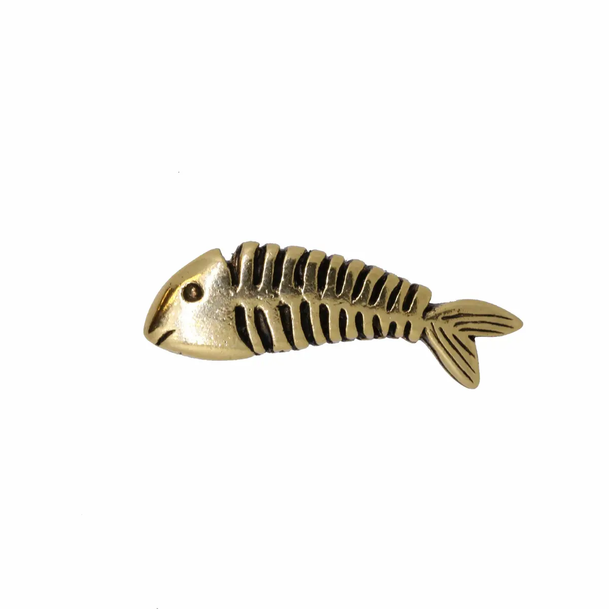 Fish Skeleton Gold Lapel Pin 1