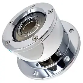 Lt-Cfoc-6W Chrome Plated Billet Aluminum Front Oil Cap Covers For 4-1/2" Bolt Pattern With Window 1