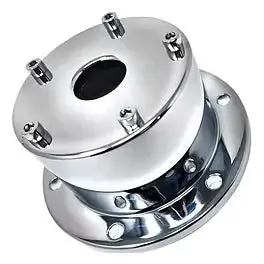 Cfoc-6 Chrome Plated Billet Aluminum Front Oil Cap Covers For 4-1/2" Bolt Pattern (Pair) 1
