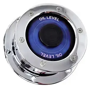 Chrome Plated Billet Aluminum Front Oil Cap Covers For 5-1/2" Bolt Pattern For Bud Wheels & Large Bolt Patterns 1994 & Older (Choose Window Color) 1