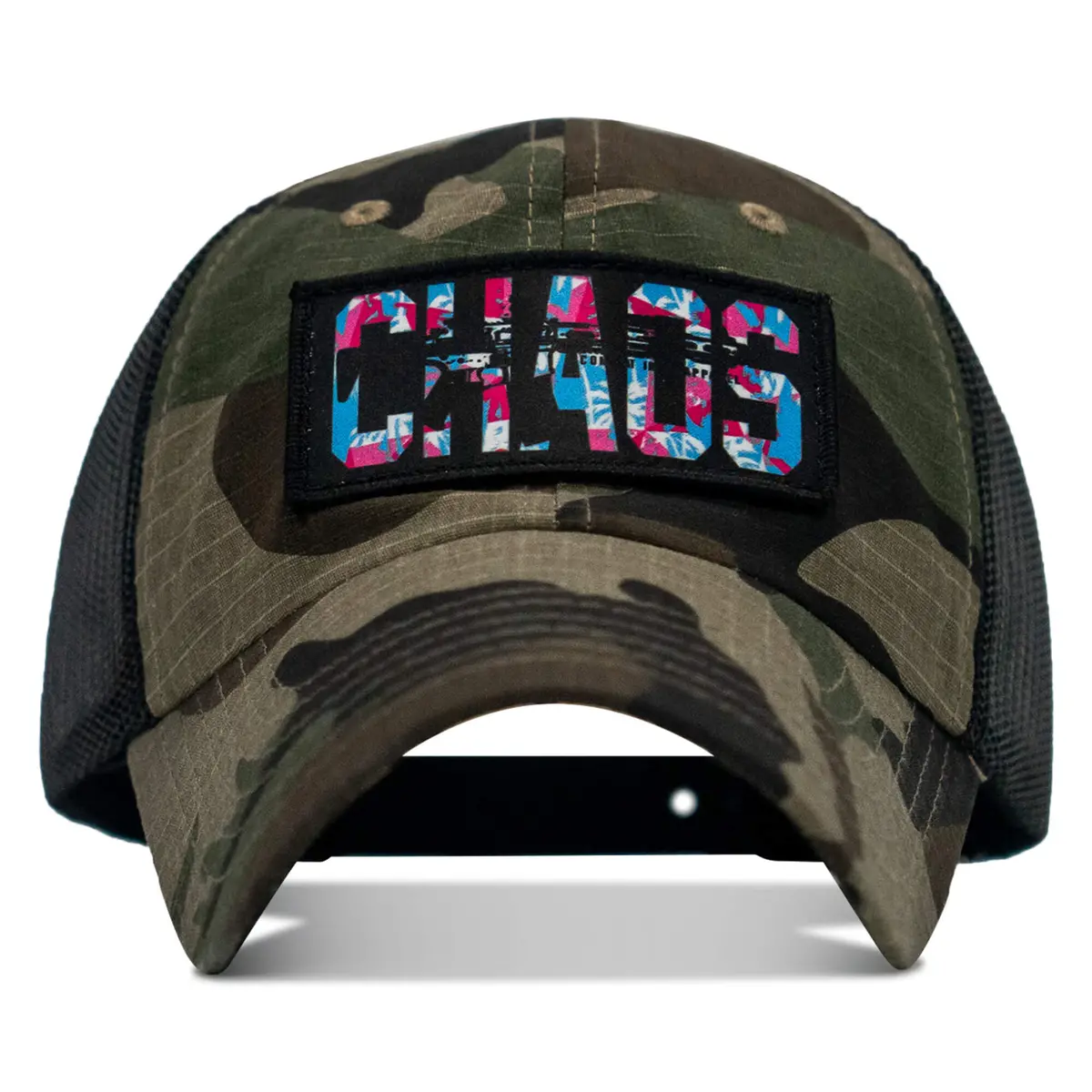 Chaos Hawaiian Patch Tactical Ripstop Mesh Snapback Hat 1
