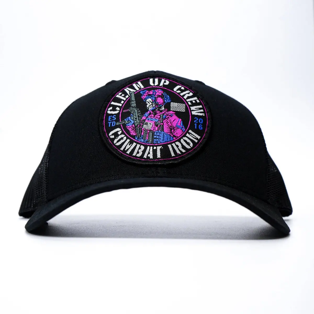 Clean Up Crew Miami Patch Mid-Profile Mesh Snapback Hat 1