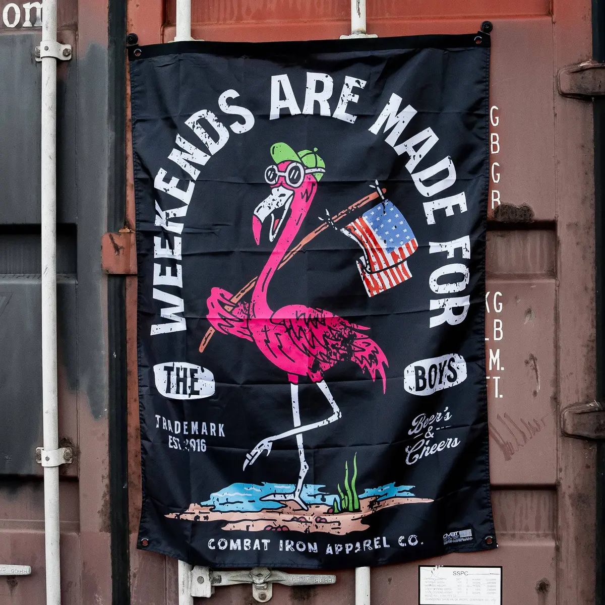 Weekends Are Made For The Boys Wall Flag 1
