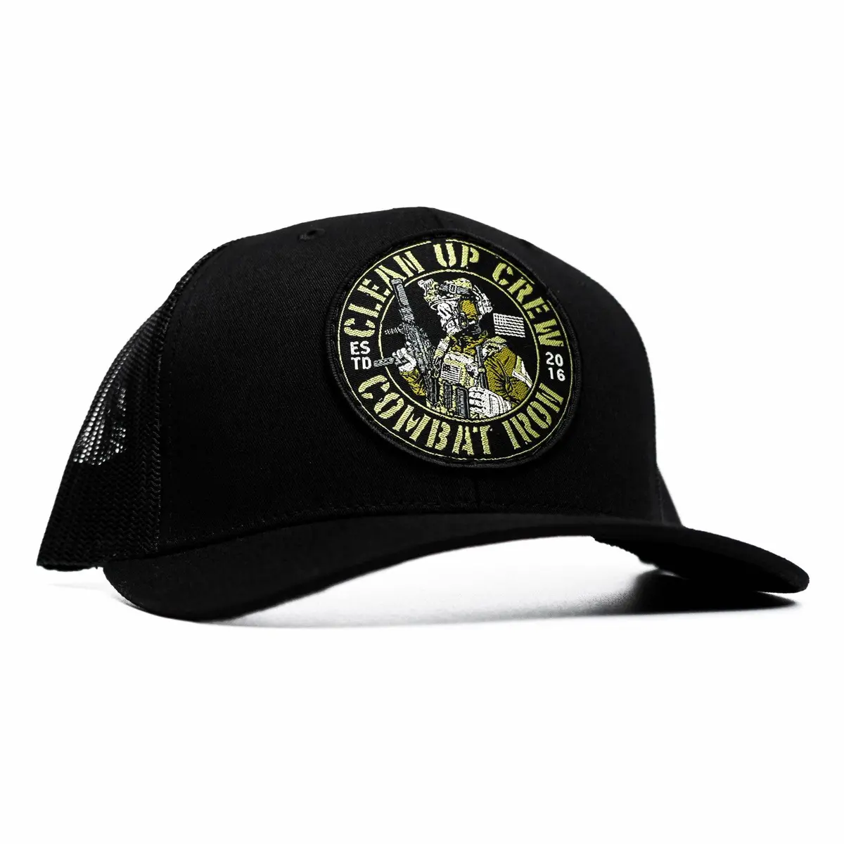Clean Up Crew Patch Mid-Profile Mesh Snapback Hat 1