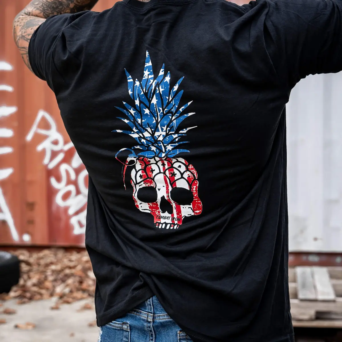 American Flag Usa Pineapple Grenade Men's T-Shirt 3