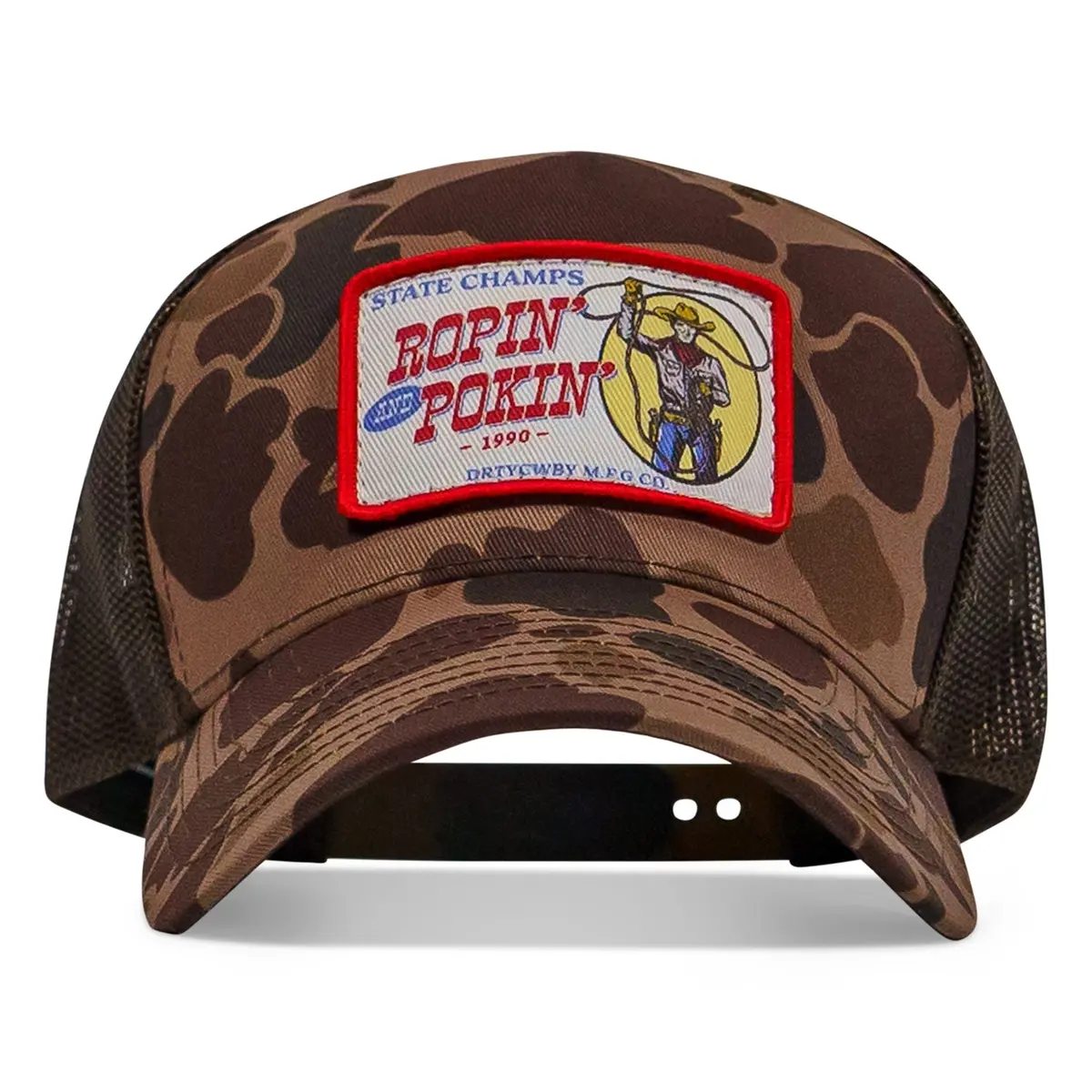 Ropin' And Pokin' Dirty Cowboys Patch Snapback Hat 4