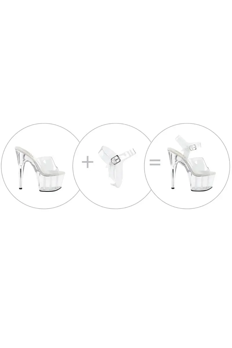 Pleaser Usa Detachable Ankle Straps - Clear 1