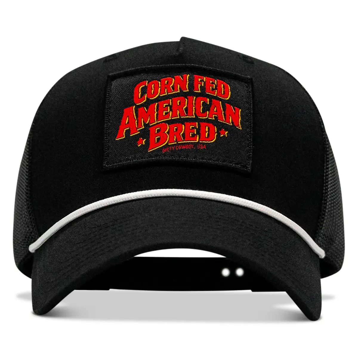 Corn Fed. American Bred. Patch Rope Snapback Hat 1