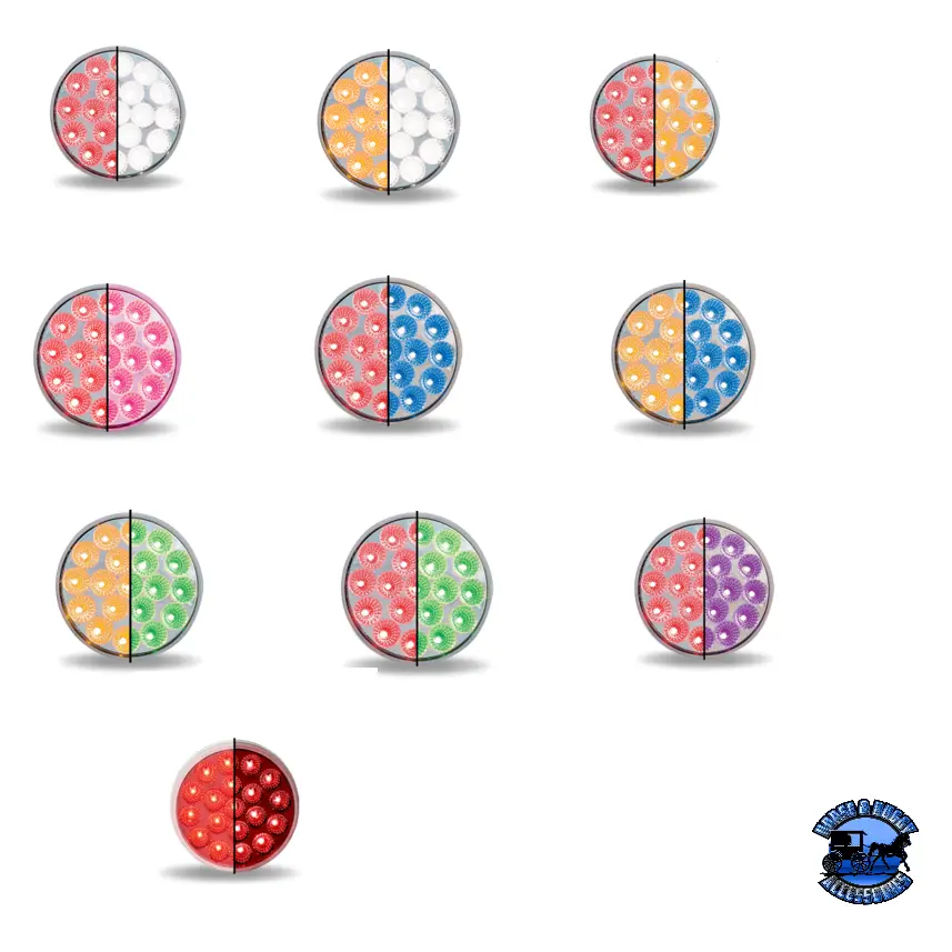 4" Round Trux Dual Revolution Leds (Choose Style And Color) 1