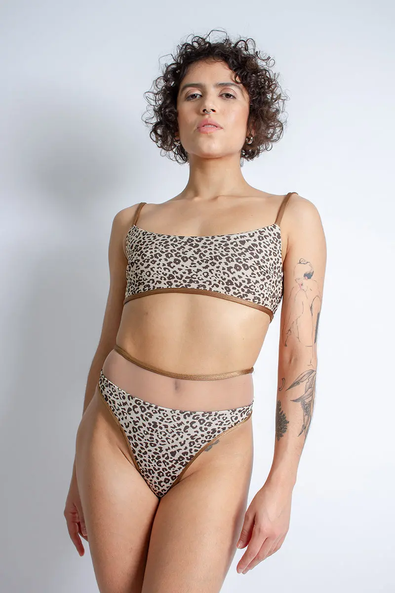 Rolling Vento Reversible Selva Top - Beige Leopard/Chocolate 1