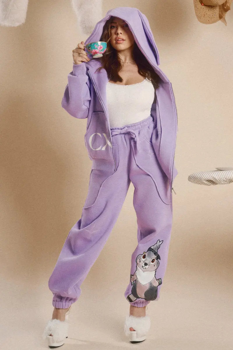 Cxix Creatures In The Club: Blessed Bunz Sweatpants - Purple 1