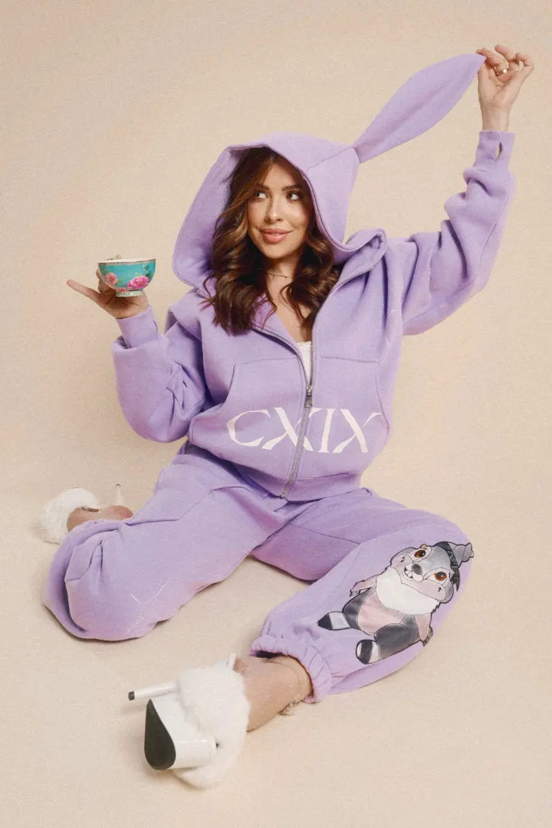Cxix Creatures In The Club: Honey Bunz Zip Hoodie - Purple 1