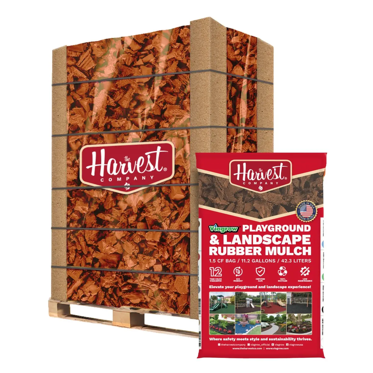 Viagrow Cypress Rubber Playground & Landscape Mulch, 75 Cf Pallet / 50 Bags 1.5Cf Each / 2.77 Cubic Yards / 2000Lbs (Vcypressrm-Pt) 1