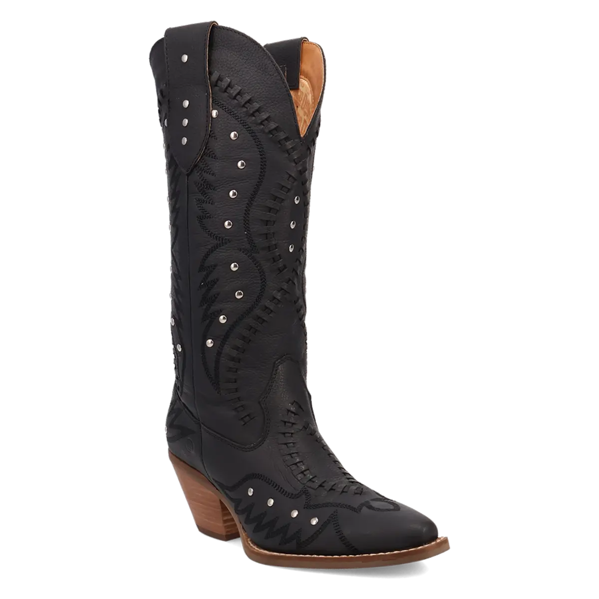 Pretty 'N Pink Leather Boots In Black Cowboy Boot By Dingo 1