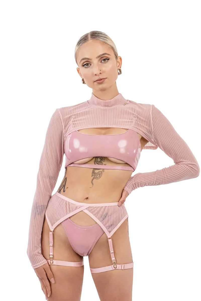 Naughty Thoughts Xxx Rated See Through Shrug - Pink 1