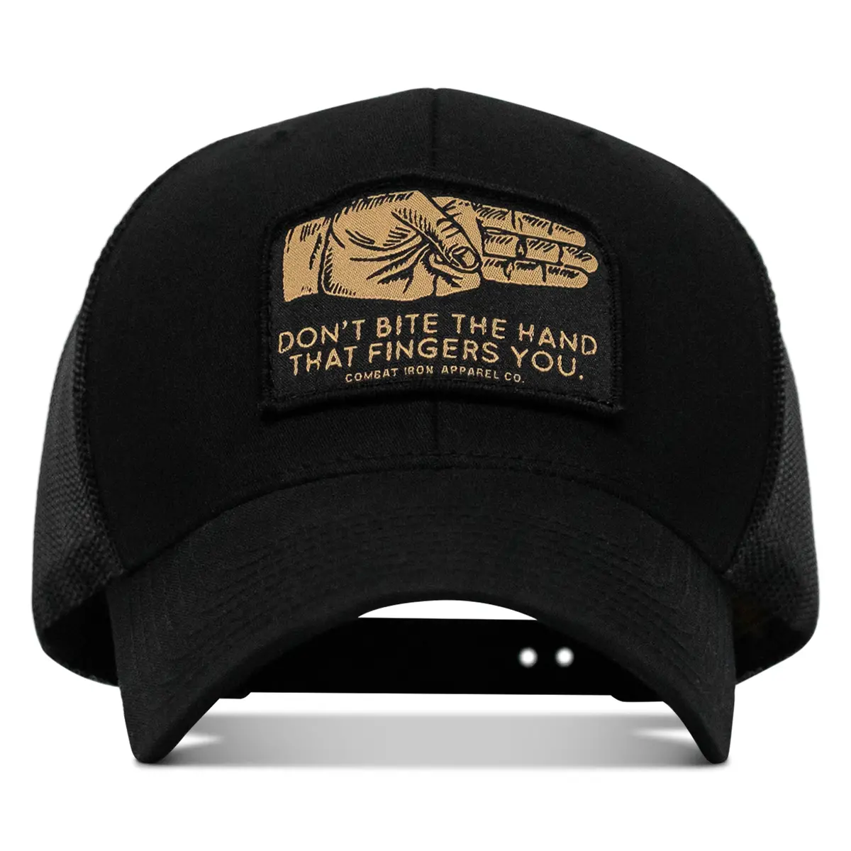 Don't Bite The Hand That Fingers You Patch Snapback Hat 1