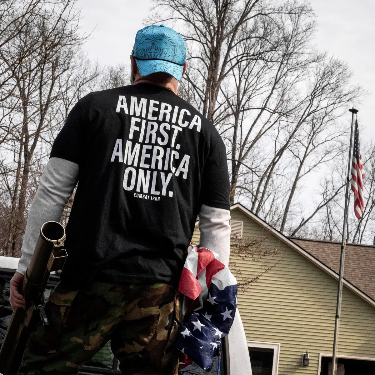 America First. American Only. Men's T-Shirt 3