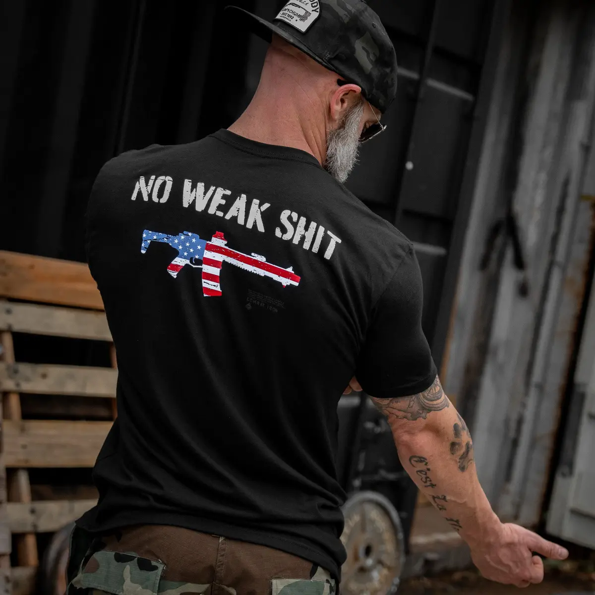 No Weak Shit Rifle Men's T-Shirt 3