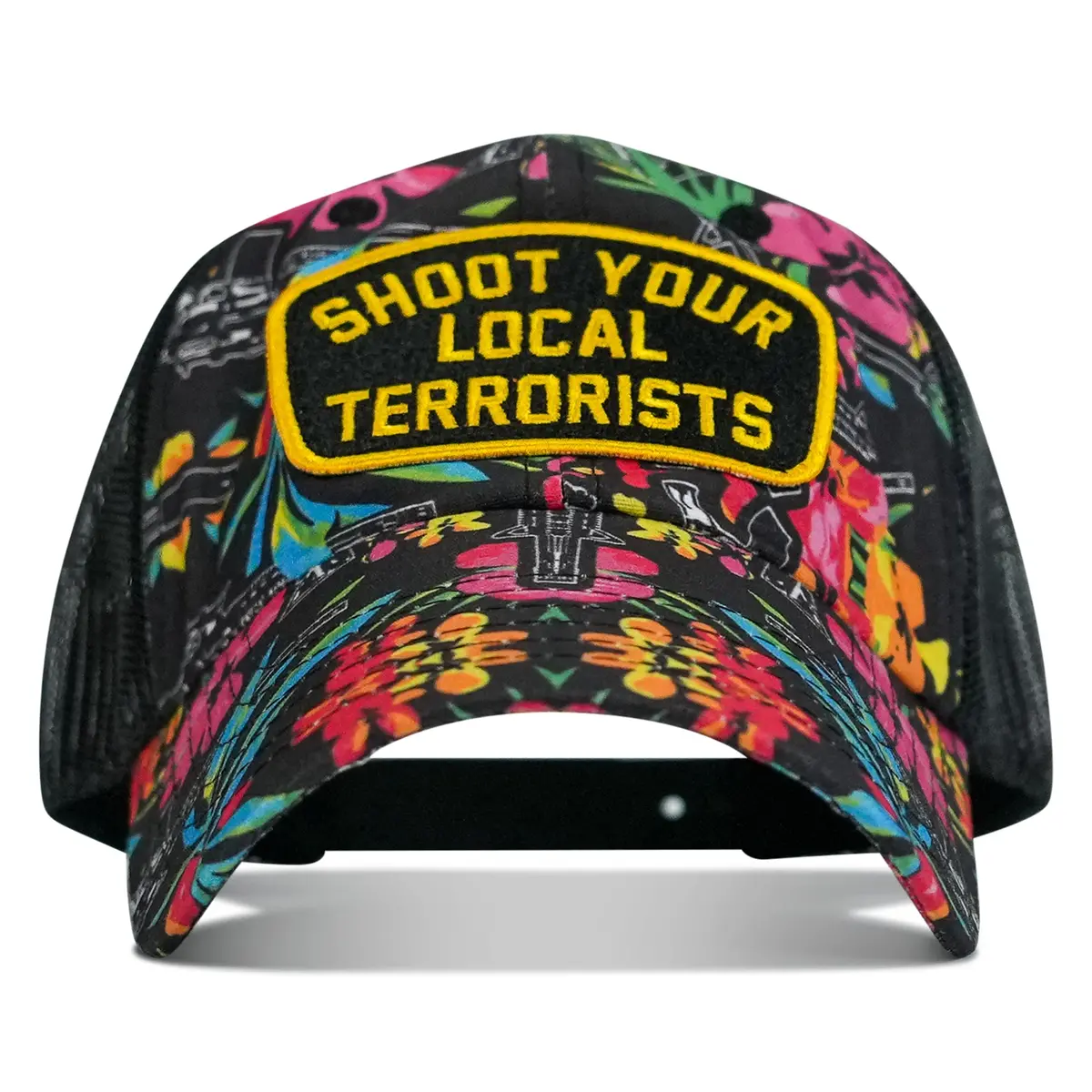 Shoot Your Local Terrorists Patch Ripstop Tactical Mesh Snapback Hat 1