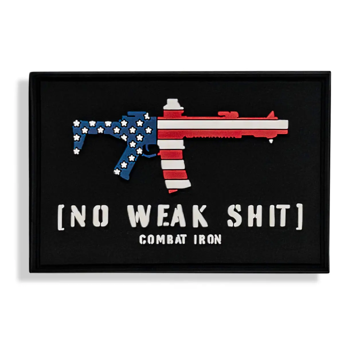 No Weak Shit American Flag Rifle Pvc Patch 1