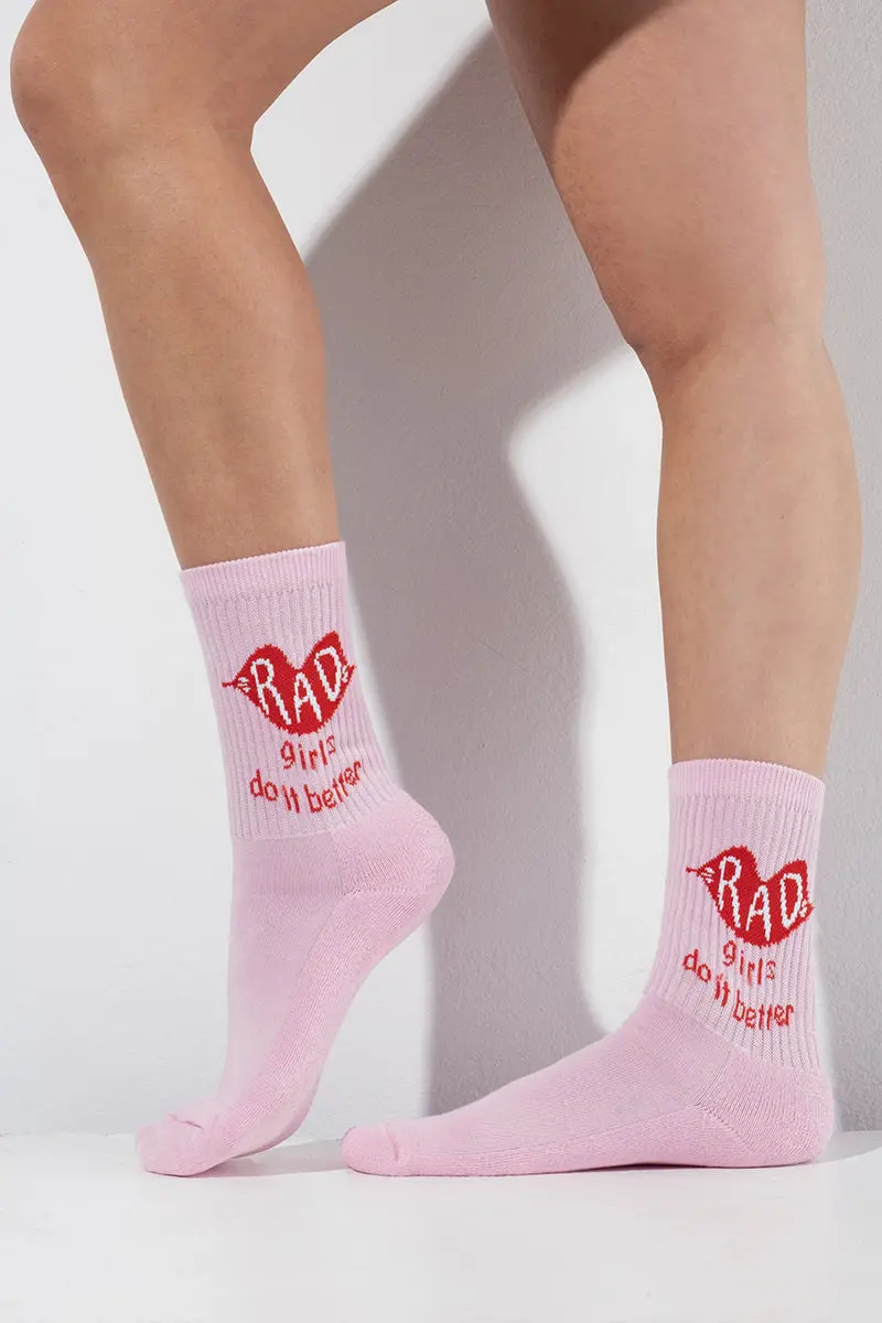 Rad Girls Do It Better Socks - Pink 1