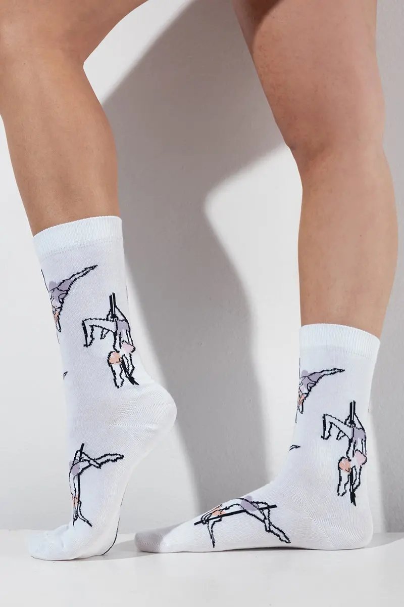 Rad Pole Move Socks - White 1