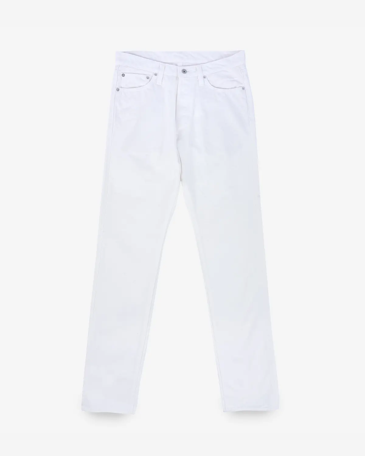 13.5Oz Denim Relaxed Tapered Cut Jeans - White 1