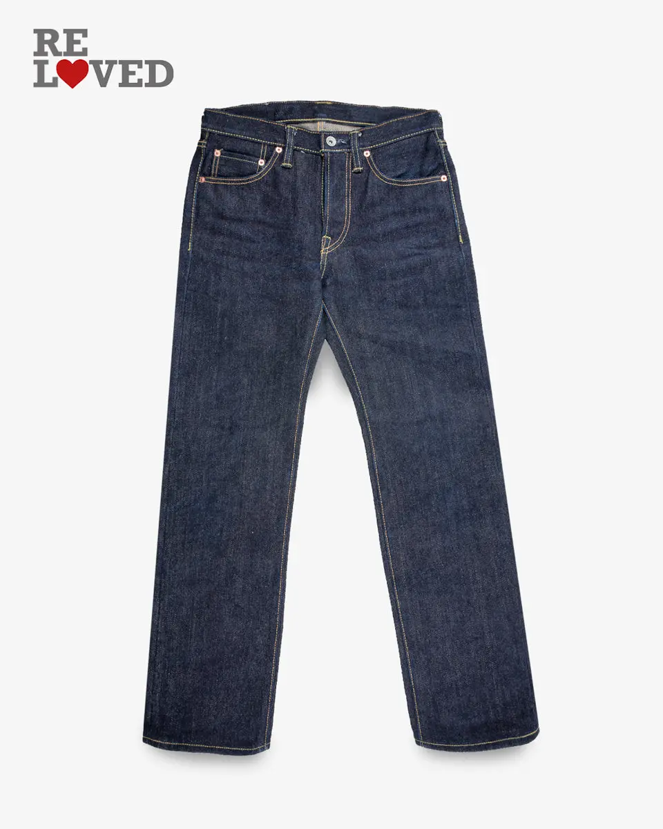 25Oz Selvedge Denim Slim Straight Cut Jeans - Indigo (Ih-666-Xhs) Tag 31, Hemmed To 30.0" 1
