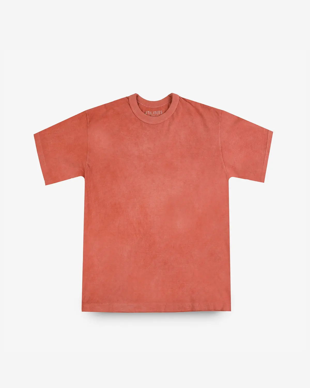 Utilitees - 5.5Oz Loopwheel Crew Neck T-Shirt - Hand Dyed Coral Pink 1