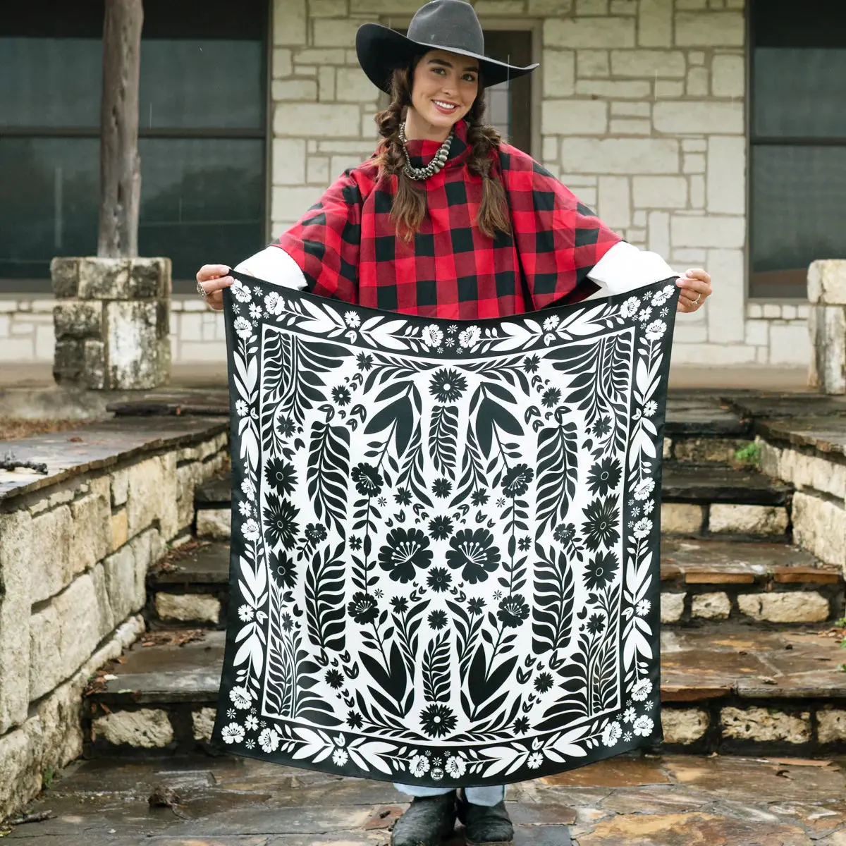 Señorita Black And White Wild Rag Scarf At Bourbon Cowgirl 1