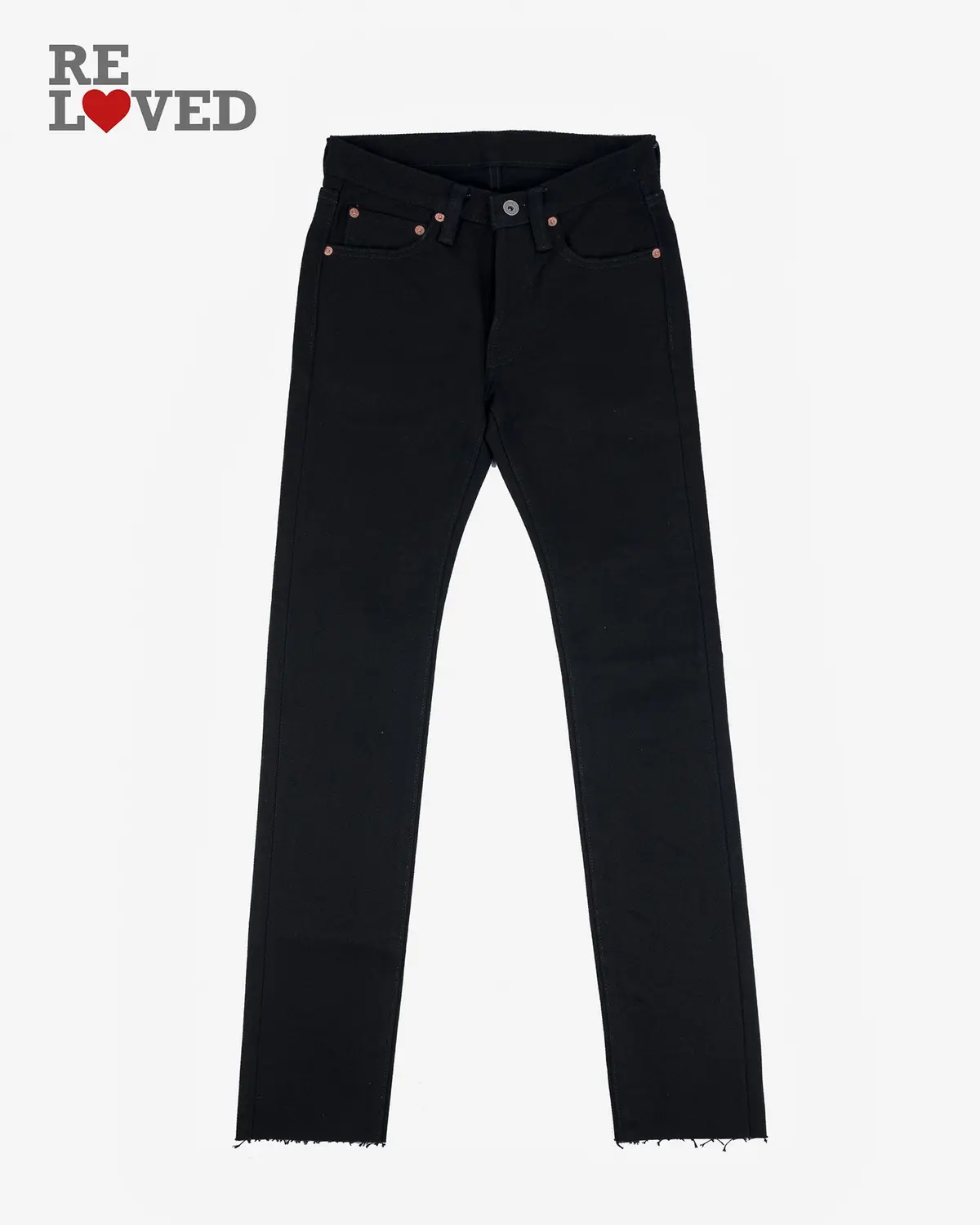 21Oz Selvedge Denim Slim Tapered Jeans - Superblack (Fades To Grey) (Bs69xsop420) Tag 28, Cut To 33.0'' 1