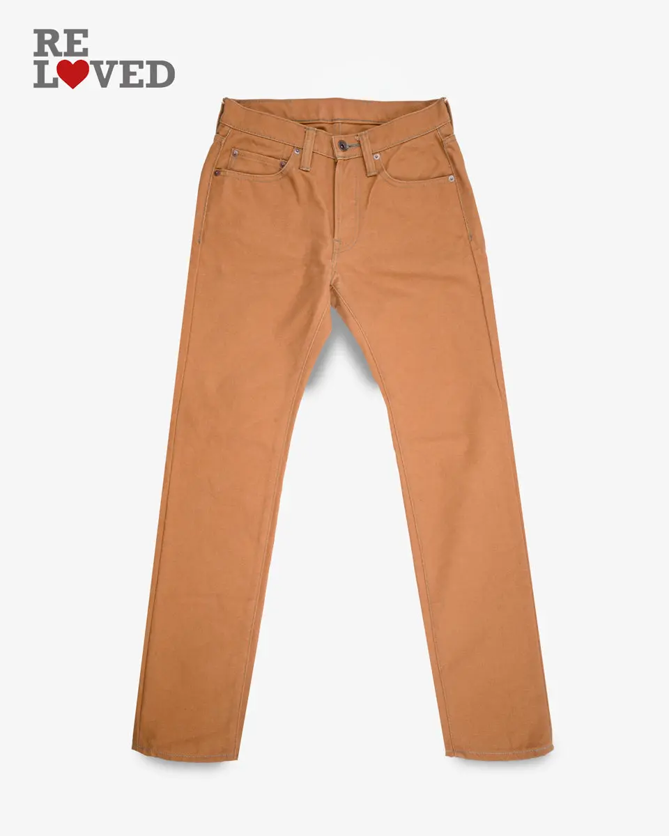 17Oz Duck Slim Tapered Cut Jeans - Brown (Ih-777D) Tag 30, Hemmed To 31.5" 1
