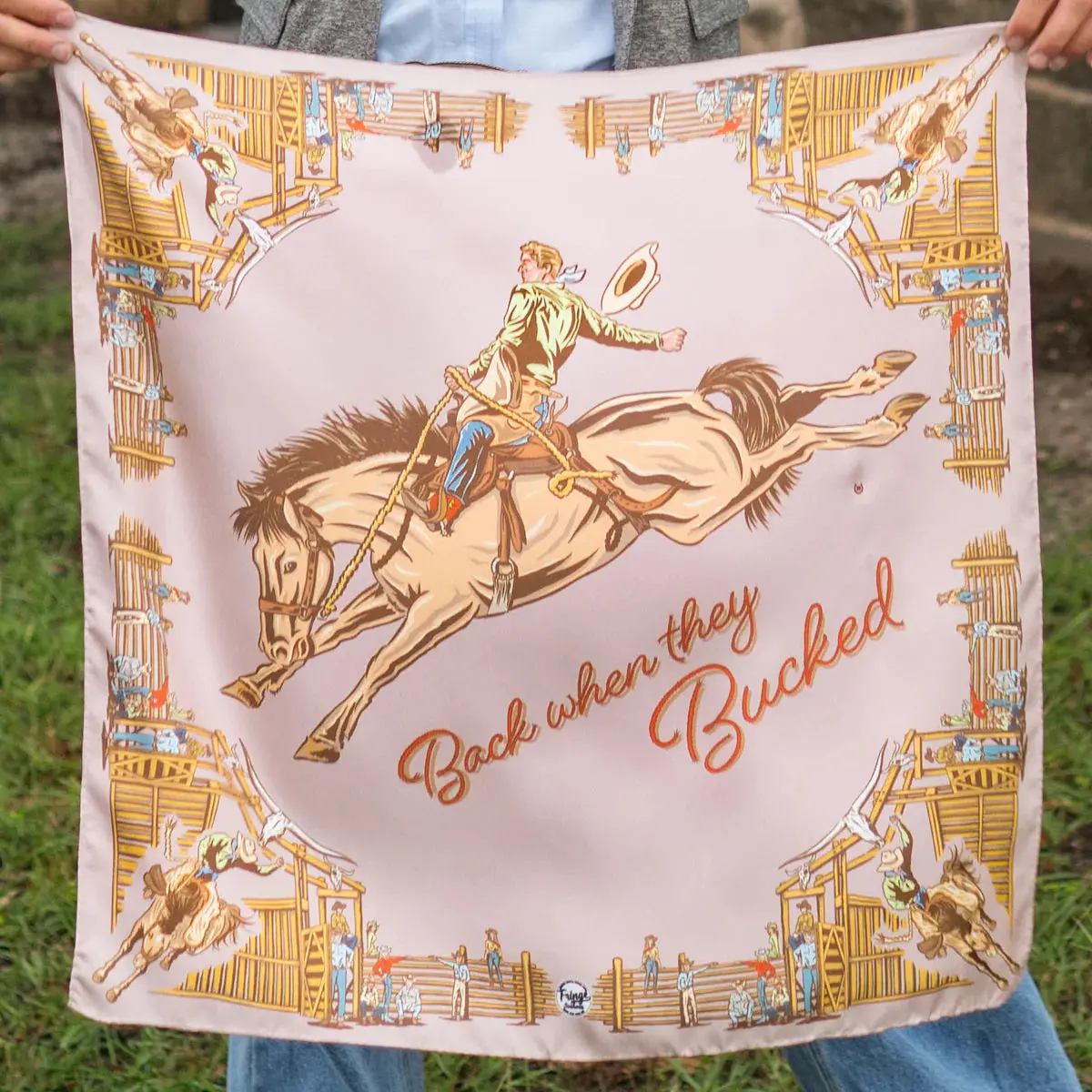 Back When They Bucked Wild Rag Scarf At Bourbon Cowgirl 1